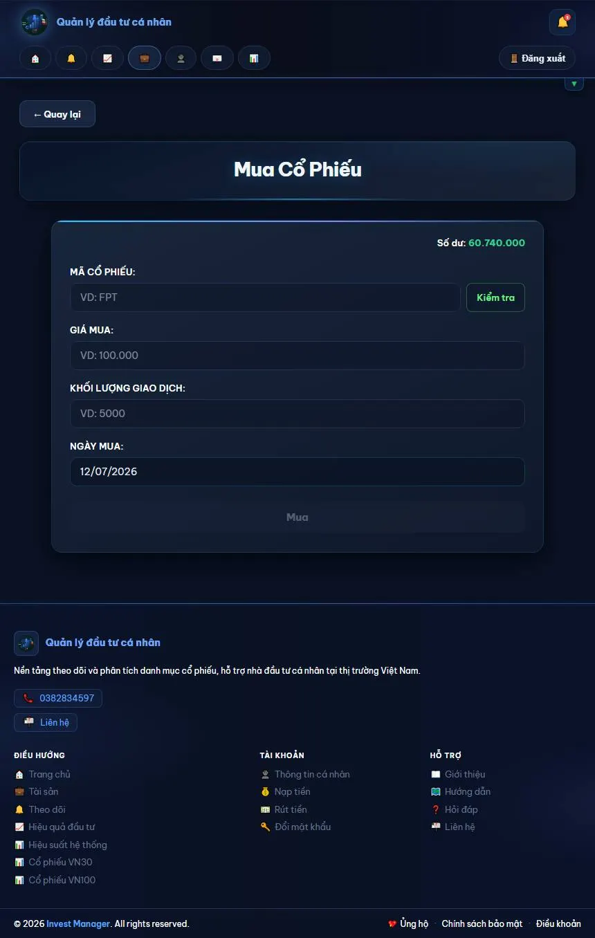 Giao diện màn hình buy