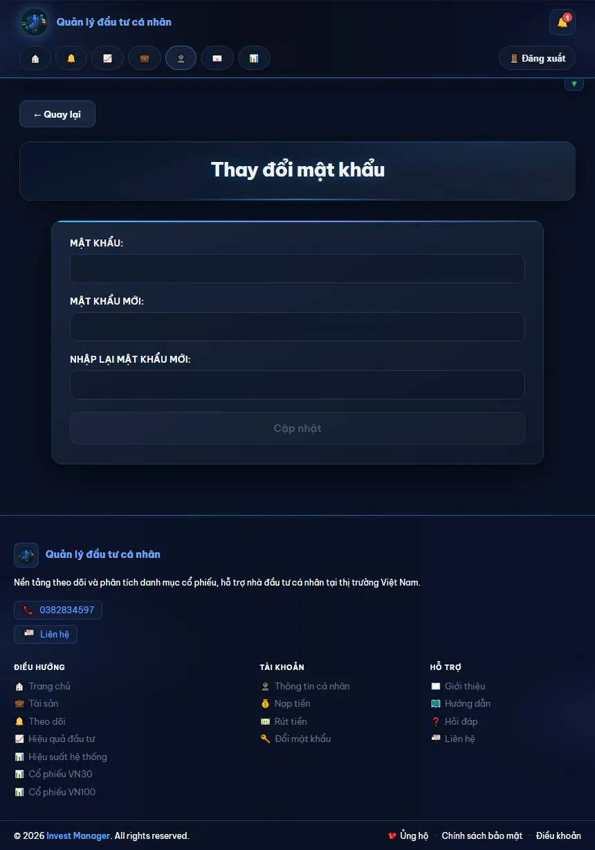 Giao diện màn hình change-password
