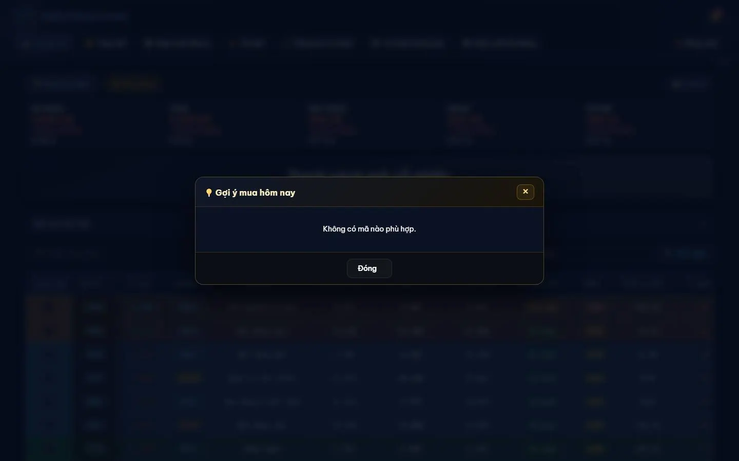 Giao diện màn hình modal-suggest-buy